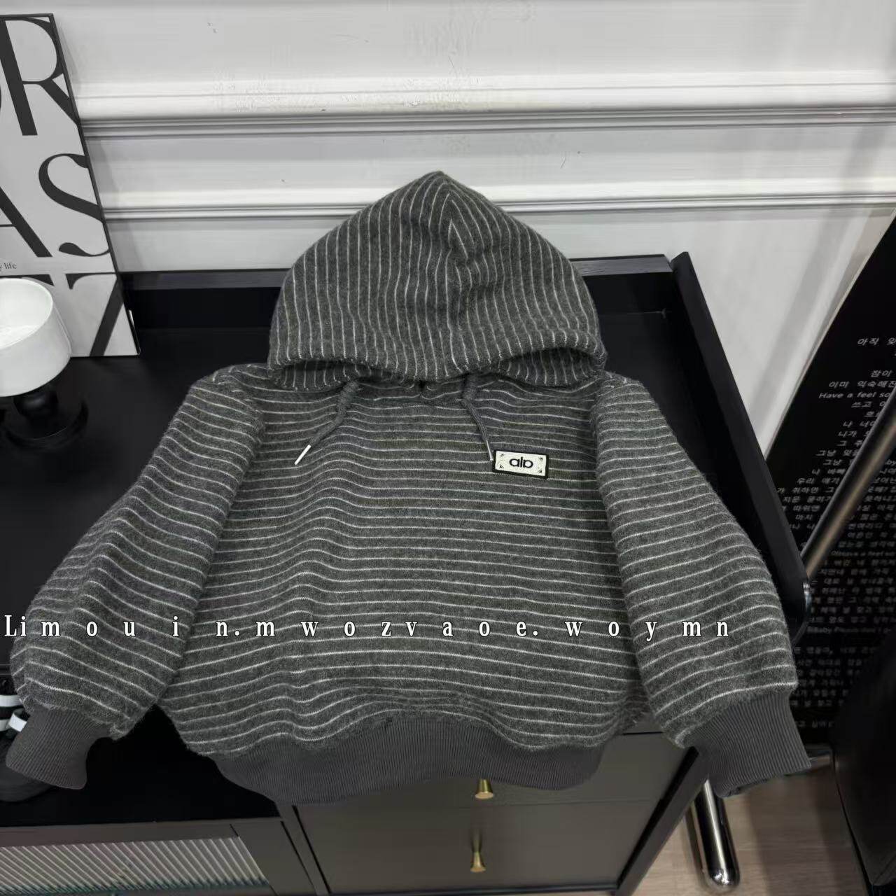 Children's Striped Fleece-Lined Thickened Hoodie