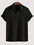 Men's top lapel diamond-patterned knitted polo cedar