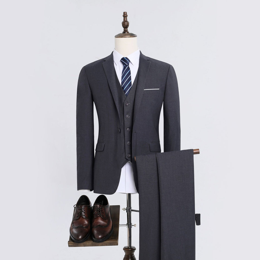 Men's Slim Fit Three-Piece Business Suit