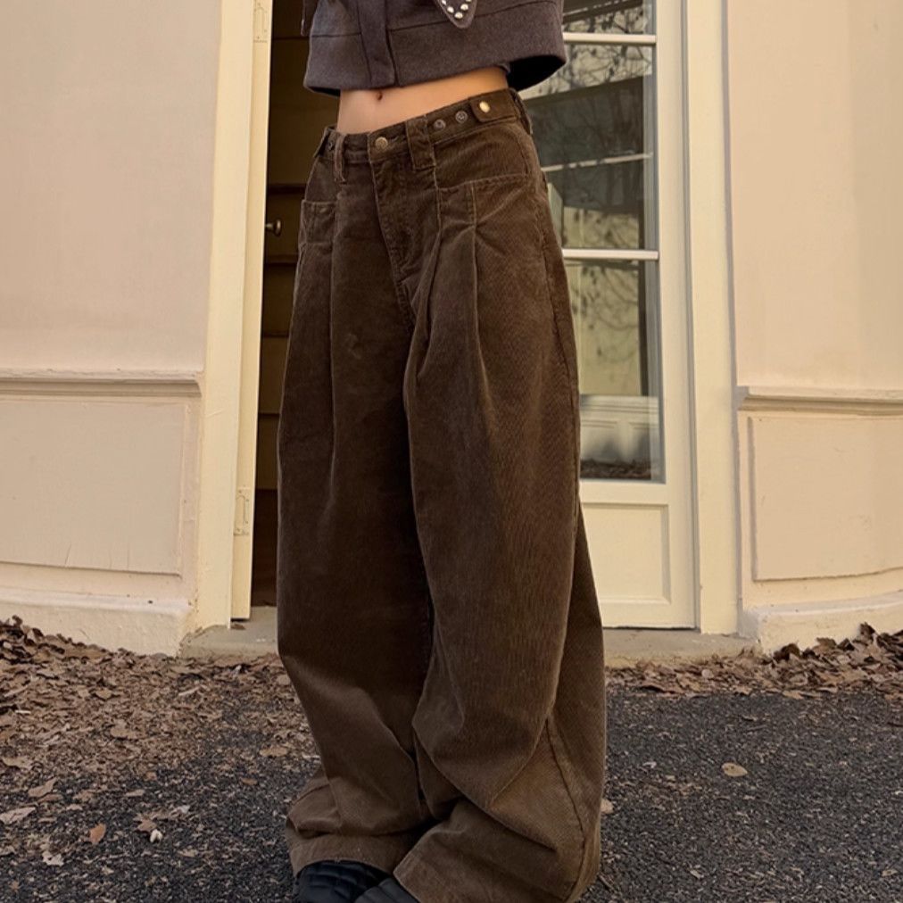 Corduroy wide-leg trousers
