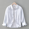 Cotton and linen long-sleeved shirt