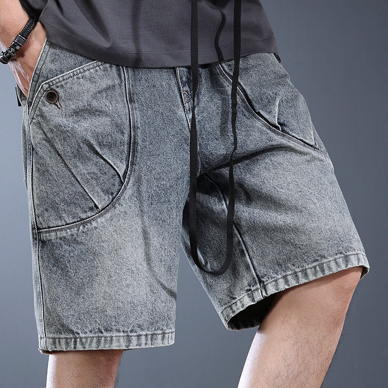 Men's Washed Denim Workwear Shorts