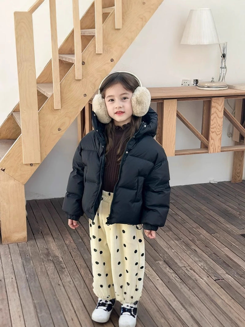 Children's Thickened Winter Cotton Jacket with Hood