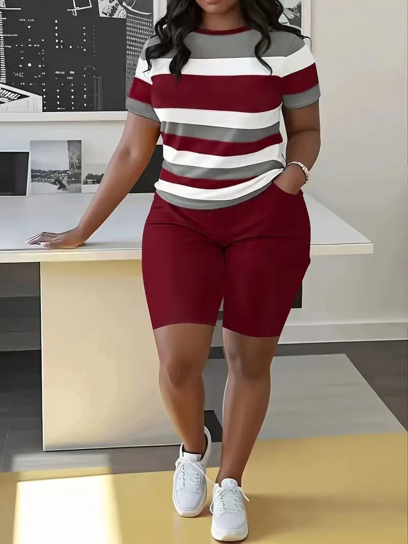 Women's 3D Printed T-Shirt and Shorts Set