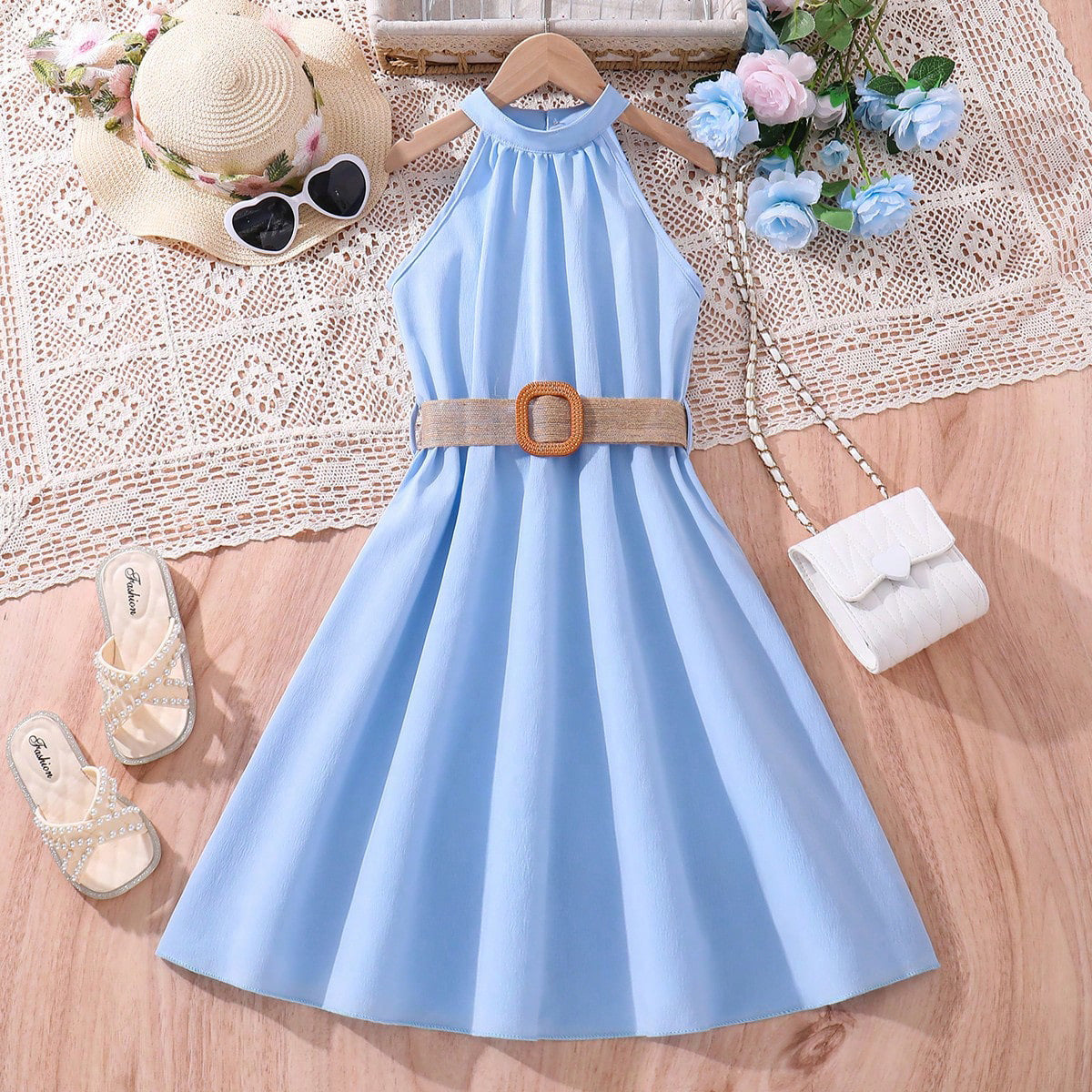 Girls' Sleeveless A-Line Dress