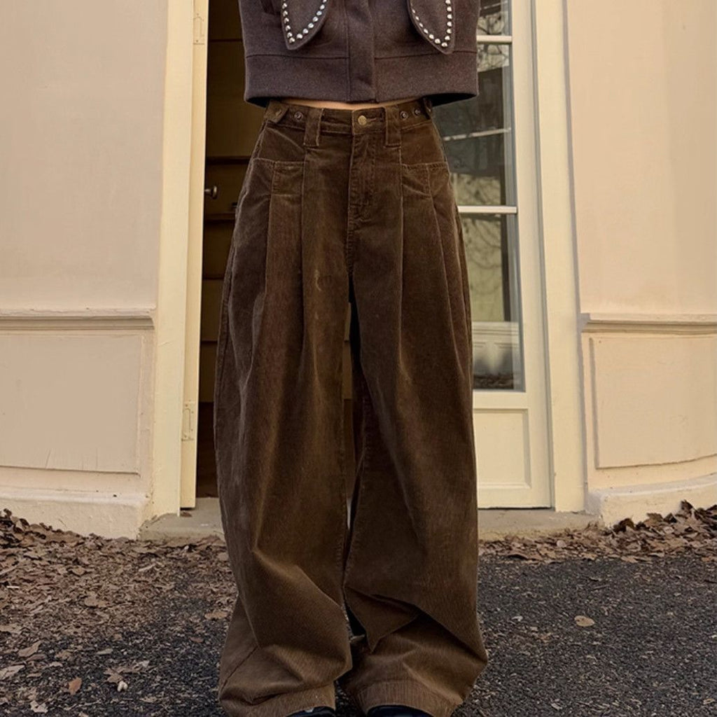 Corduroy wide-leg trousers
