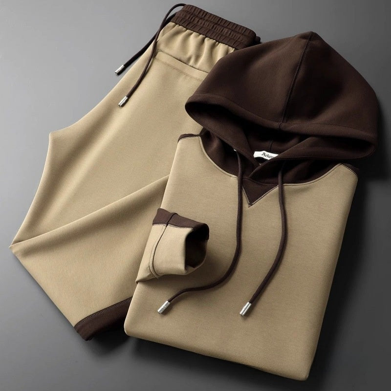 Men's Fleece-Lined Hooded Tracksuit Set