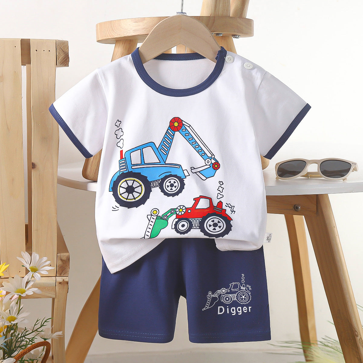Children's Short Sleeve Cotton Two-Piece Set