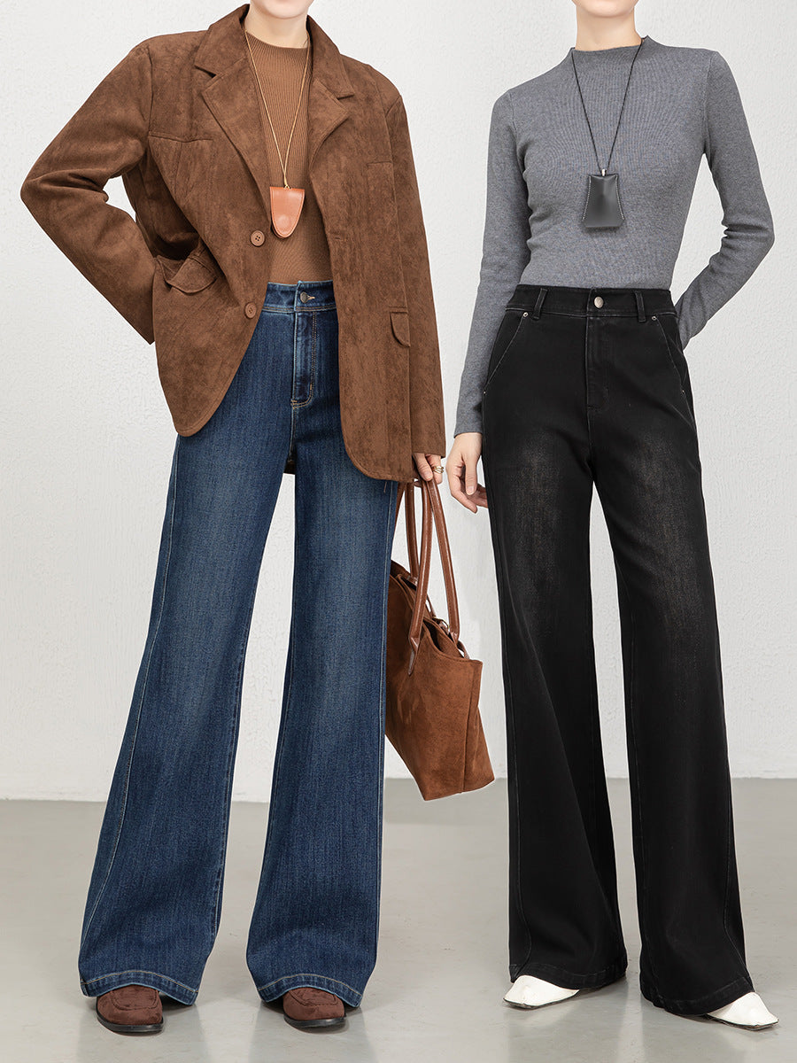 High-Waisted Flared Stretch Denim Jeans for Women