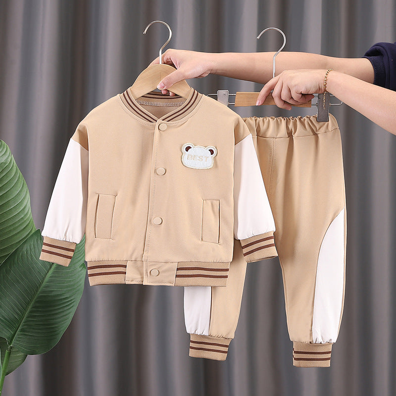 Baby Boys' Cotton Two-Piece Outfit for Spring and Autumn