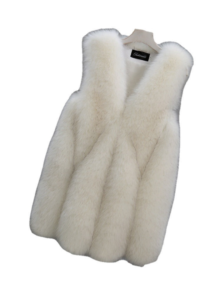 Women's Faux Fox Fur Sleeveless Vest