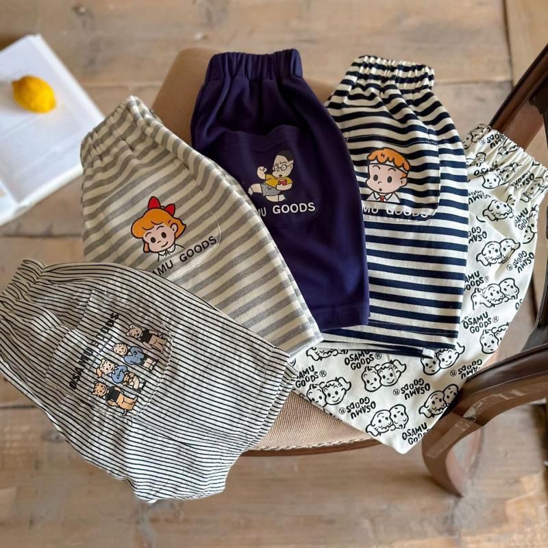 Children Cartoon Print Elastic Waist Shorts