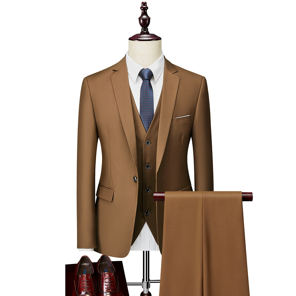 Men's Business Casual Suit Three-Piece Set