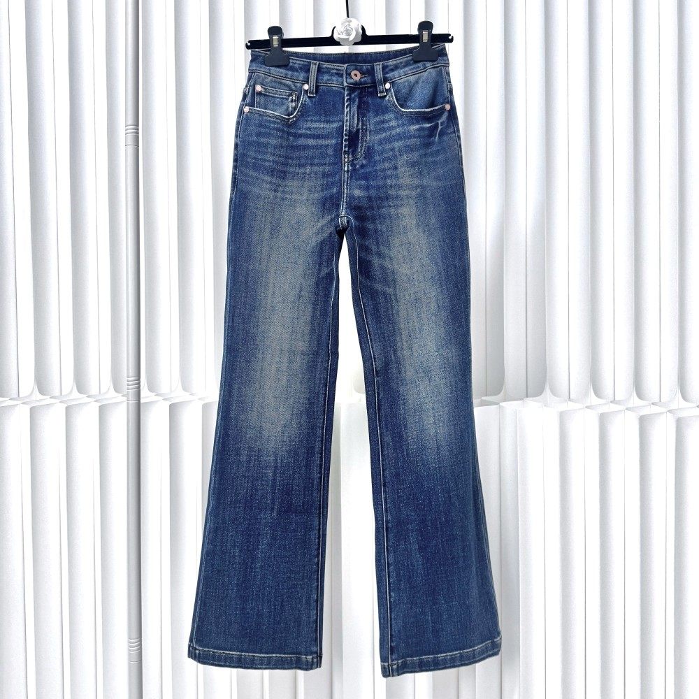 Vintage High-Waisted Flared Denim Trousers for Women