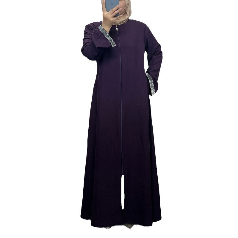 Zippered cardigan robe