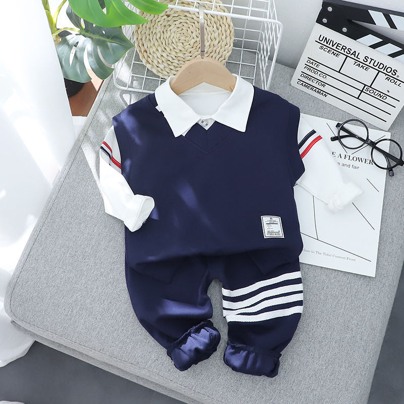 Baby Children's Spring Clothes Three-Piece Set