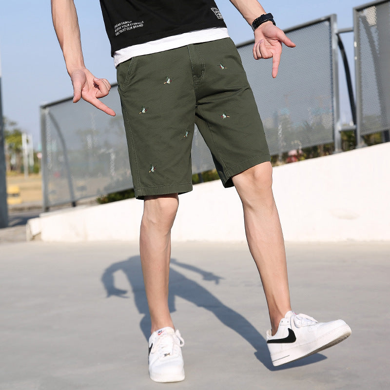 Men's Cotton Embroidered Casual Shorts