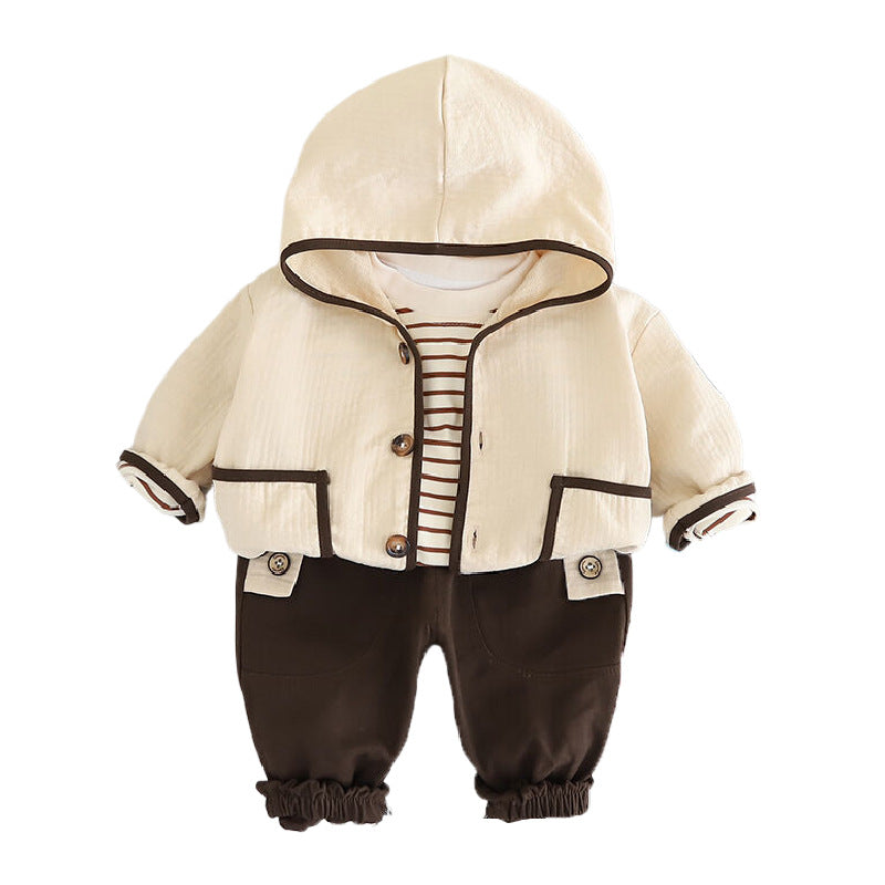 Boys' Hooded Three-Piece Cotton Outfit