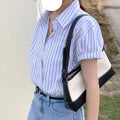 Striped short-sleeved shirt
