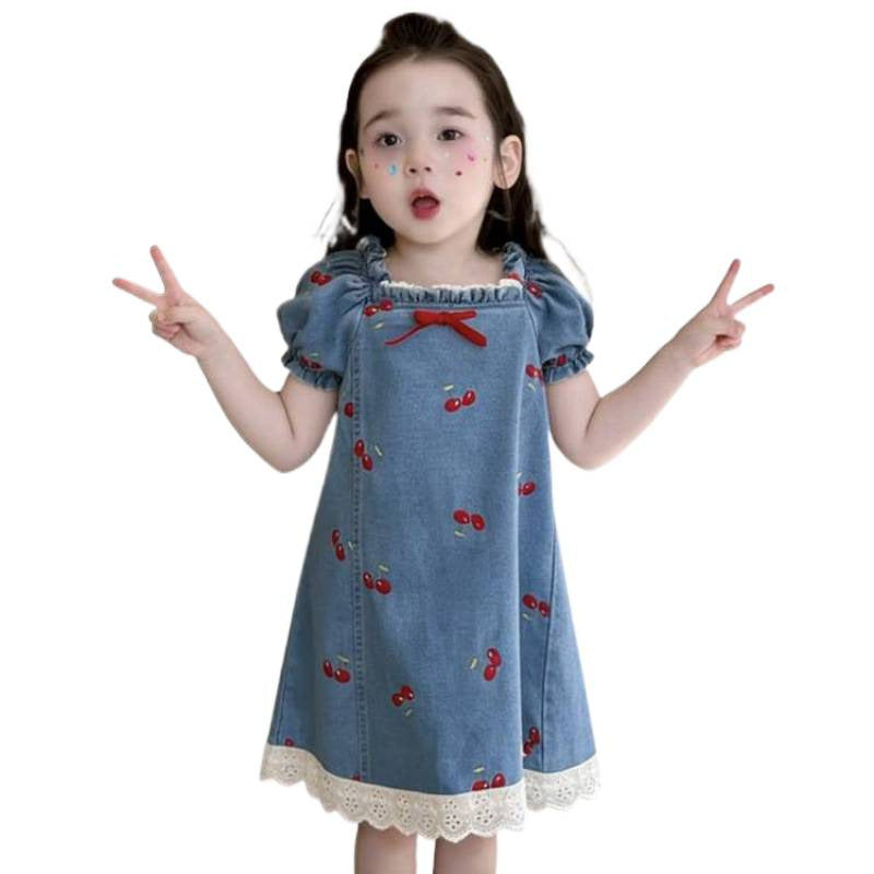 Girl's Summer Denim Jumper Dress