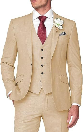 Men's Three-Piece Slim Fit Suit for Business and Wedding