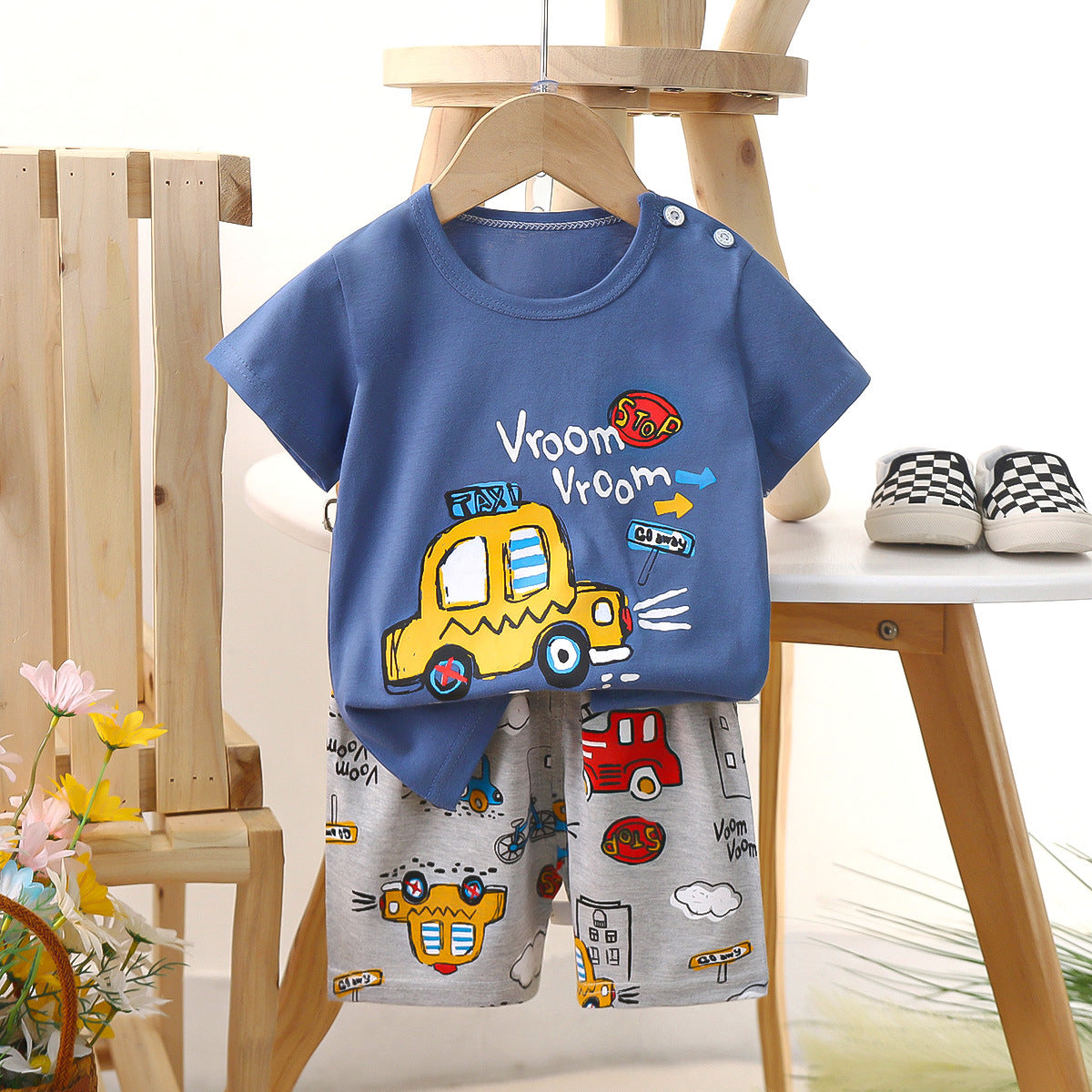 Children's Short Sleeve Cotton Two-Piece Set