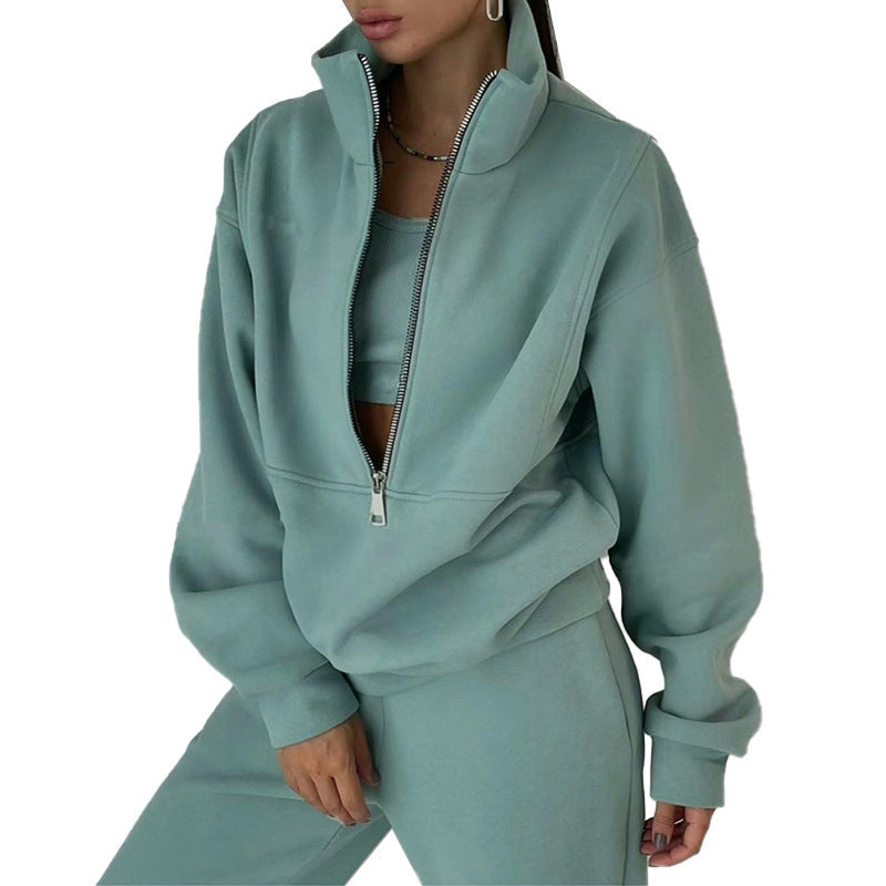Casual Fashion Suit for Women - Two-Piece Set Sweatshirt and Trousers