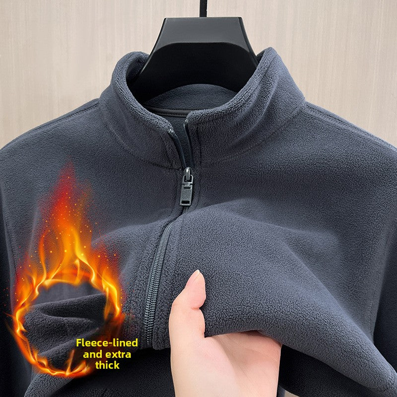 Men's Stand Collar Fleece Jacket