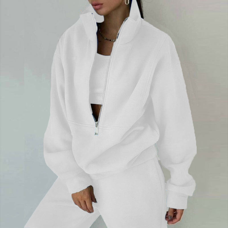 Casual Fashion Suit for Women - Two-Piece Set Sweatshirt and Trousers