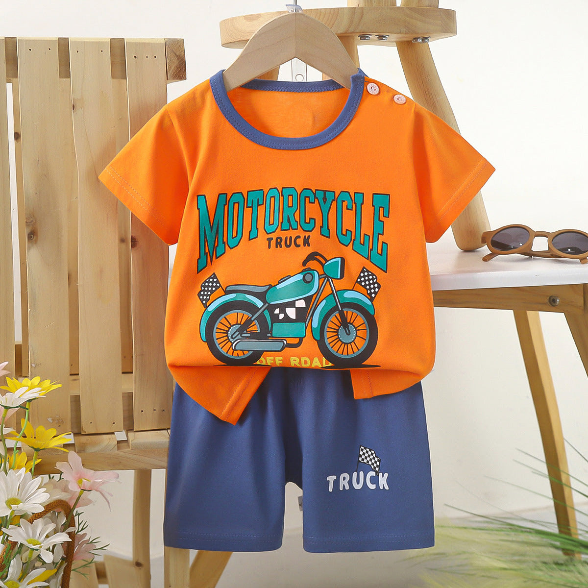 Children's Short Sleeve Cotton Two-Piece Set