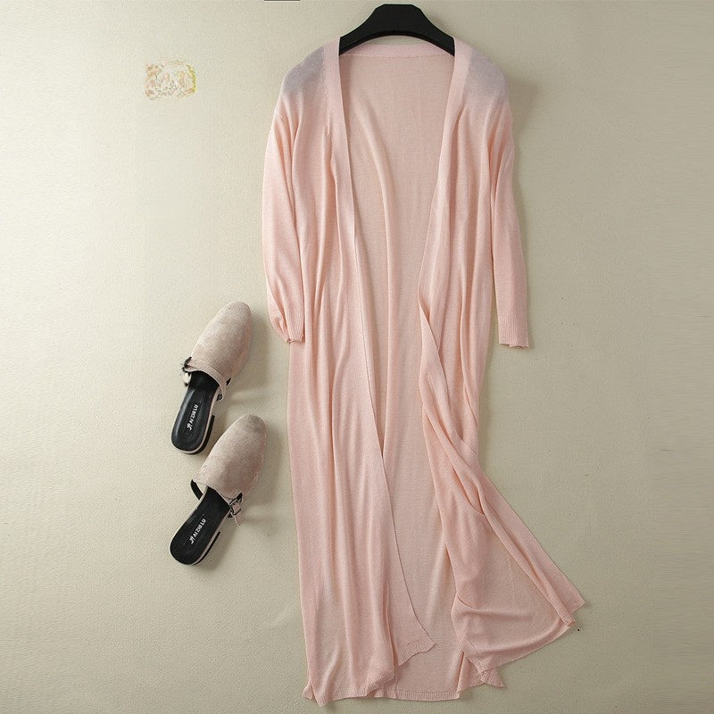 Women's Linen Ice Silk Knitted Cardigan