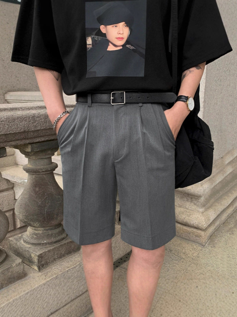 Men's Suit Shorts Comfortable Draped Trousers