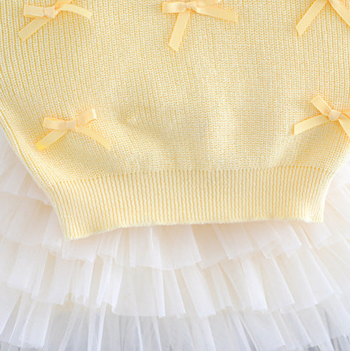 Children's knitted top - Two-piece set top and skirt