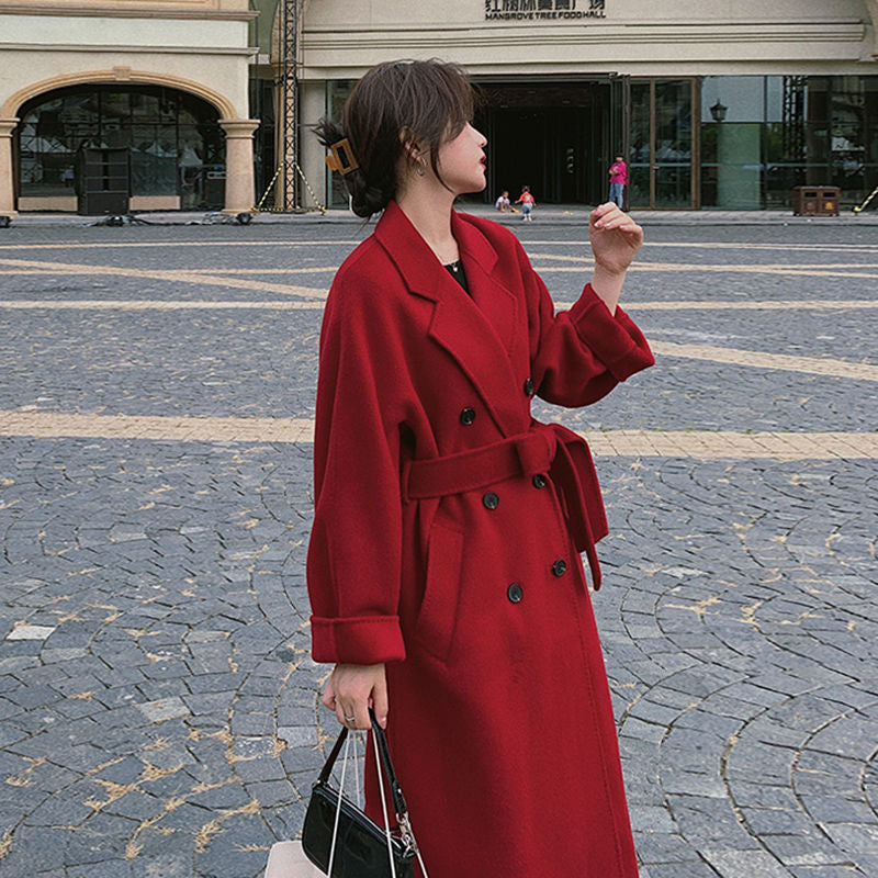 Women's Woolen Coat Mid-Length Loose Fit