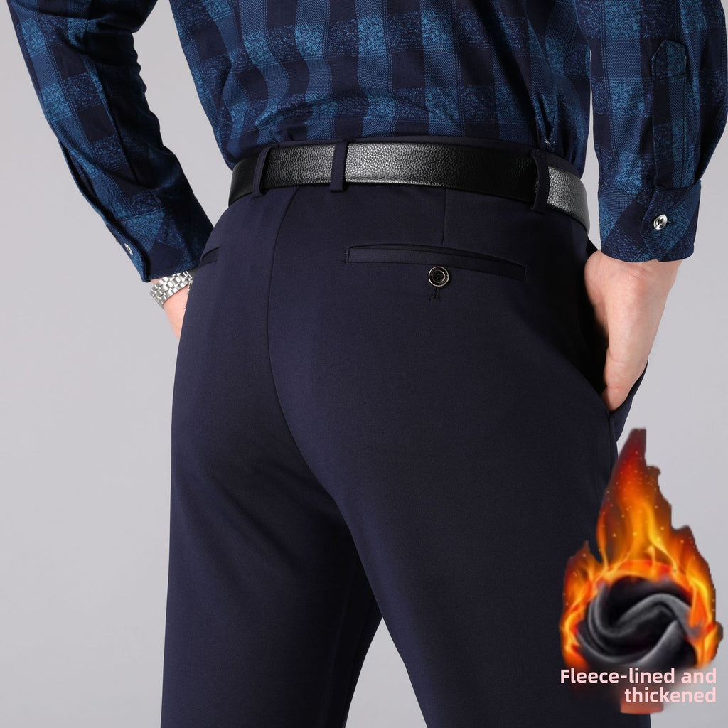 Men's straight-leg suit trousers