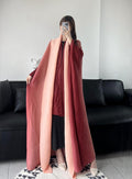 Embroidered floral robe