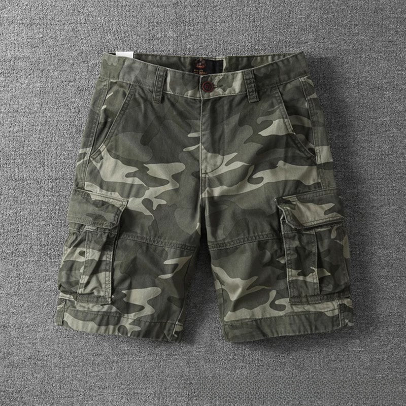 Retro Camouflage Cotton Work Shorts