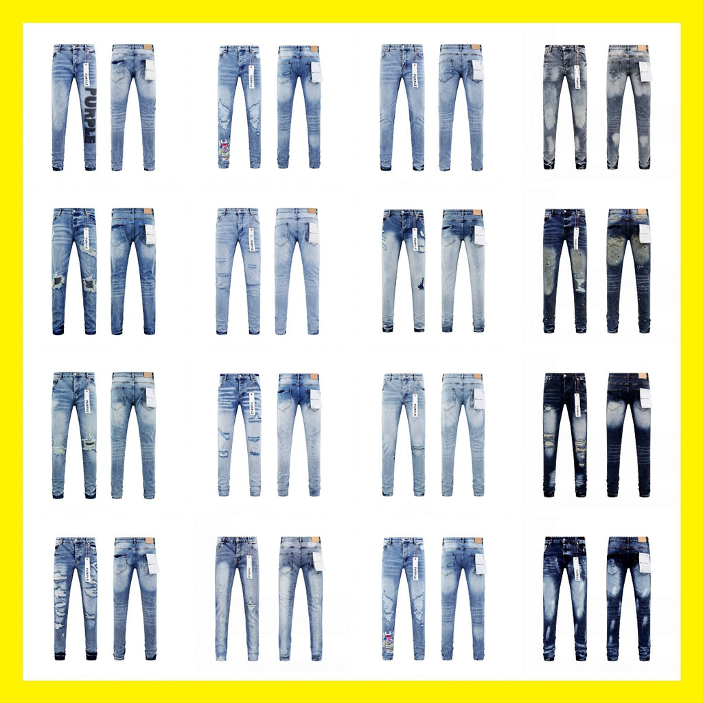 Hole-less straight-leg jeans