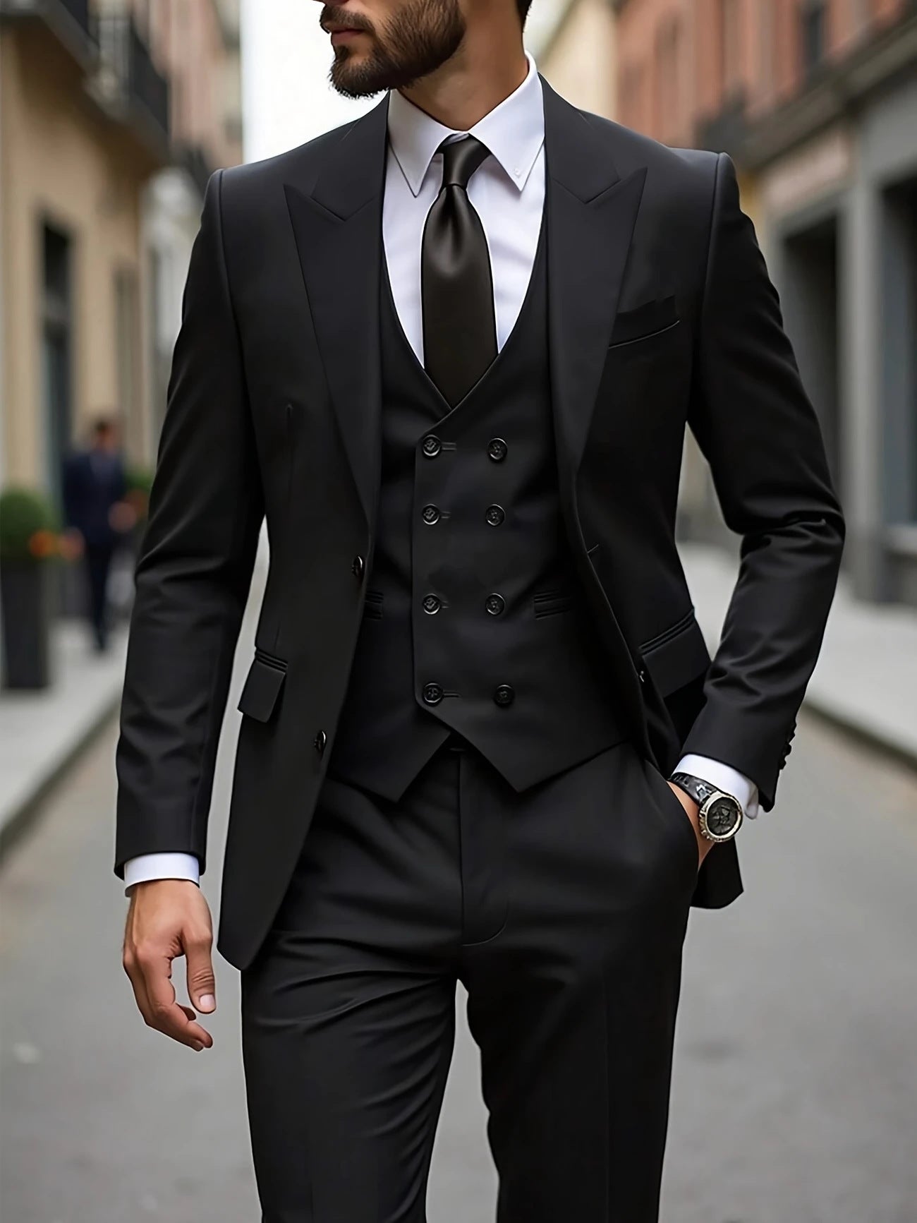 Men's Formal Suit Three-Piece Set