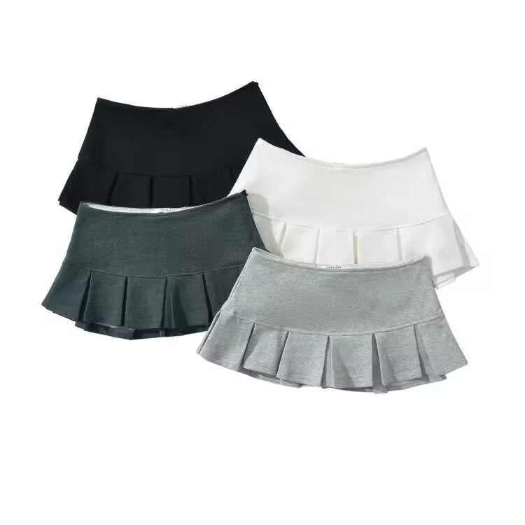 Low-waist ultra-short A-line skirt