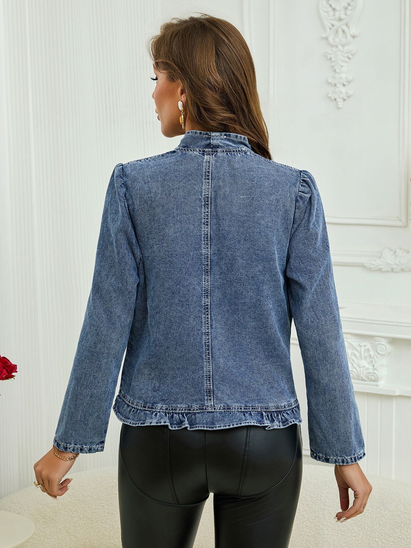 Ruffled Denim Tops for Women