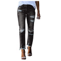 Women's Straight Ripped Denim Jeans