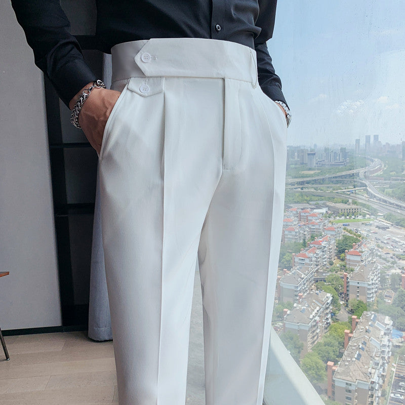 Men's Straight Fit Cropped Trousers