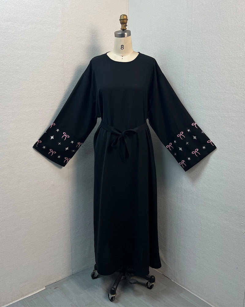 Embroidered floral robe