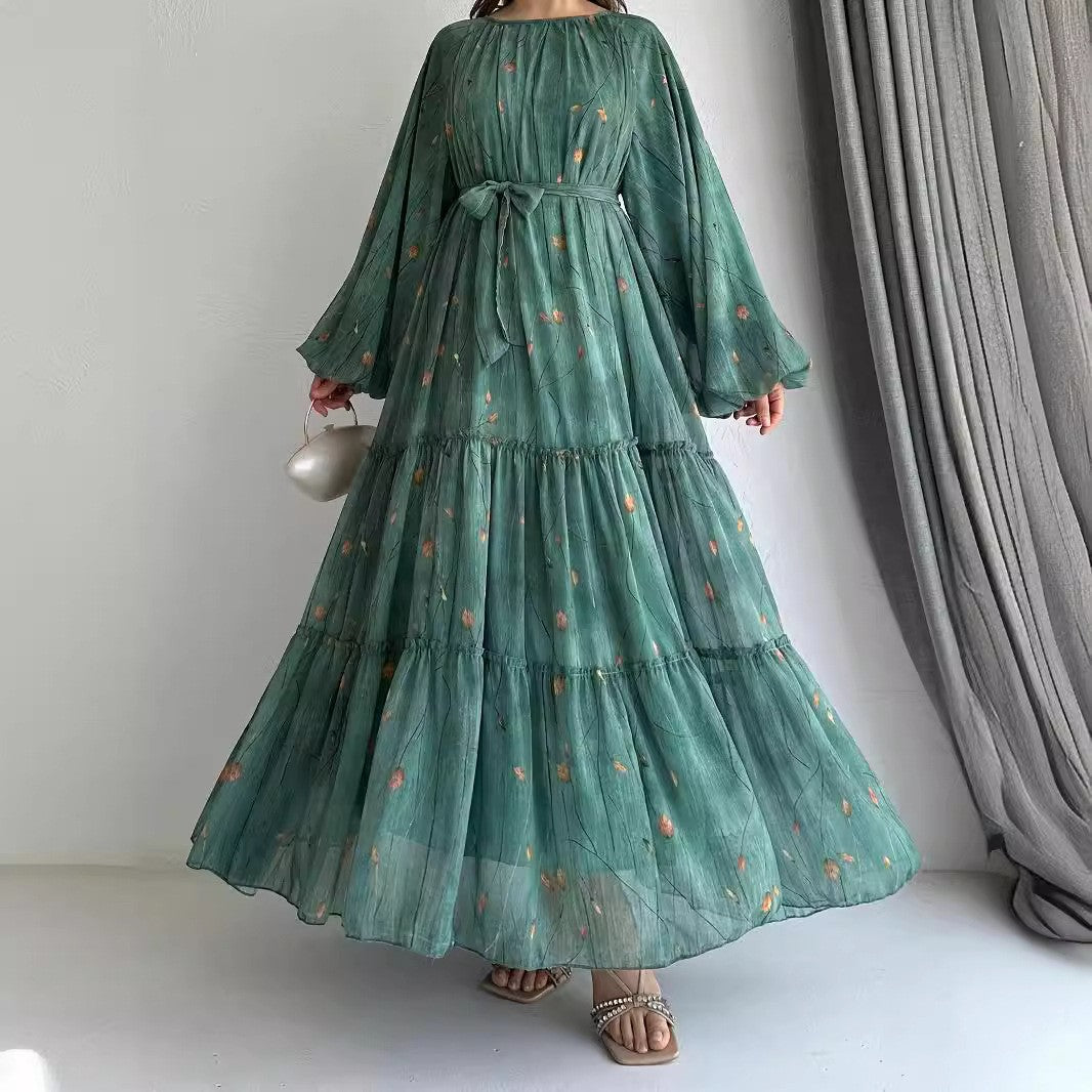 A fashionable and elegant robe dress