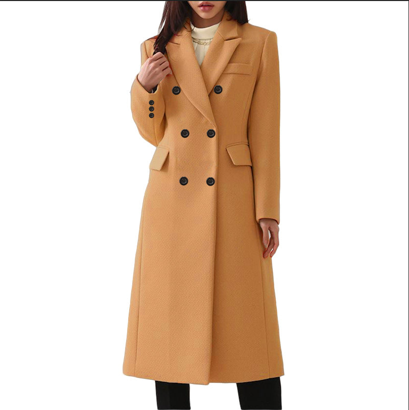 Long Women's Woolen Coat
