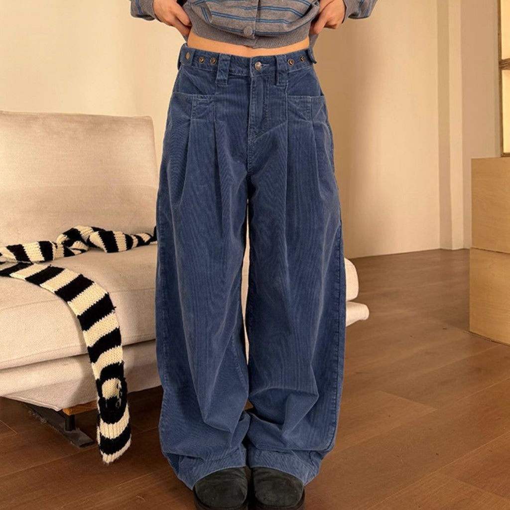 Corduroy wide-leg trousers
