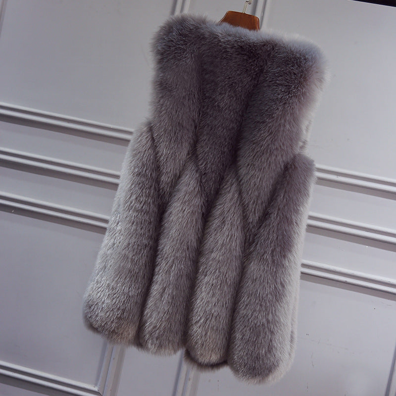 Women's Faux Fox Fur Sleeveless Vest