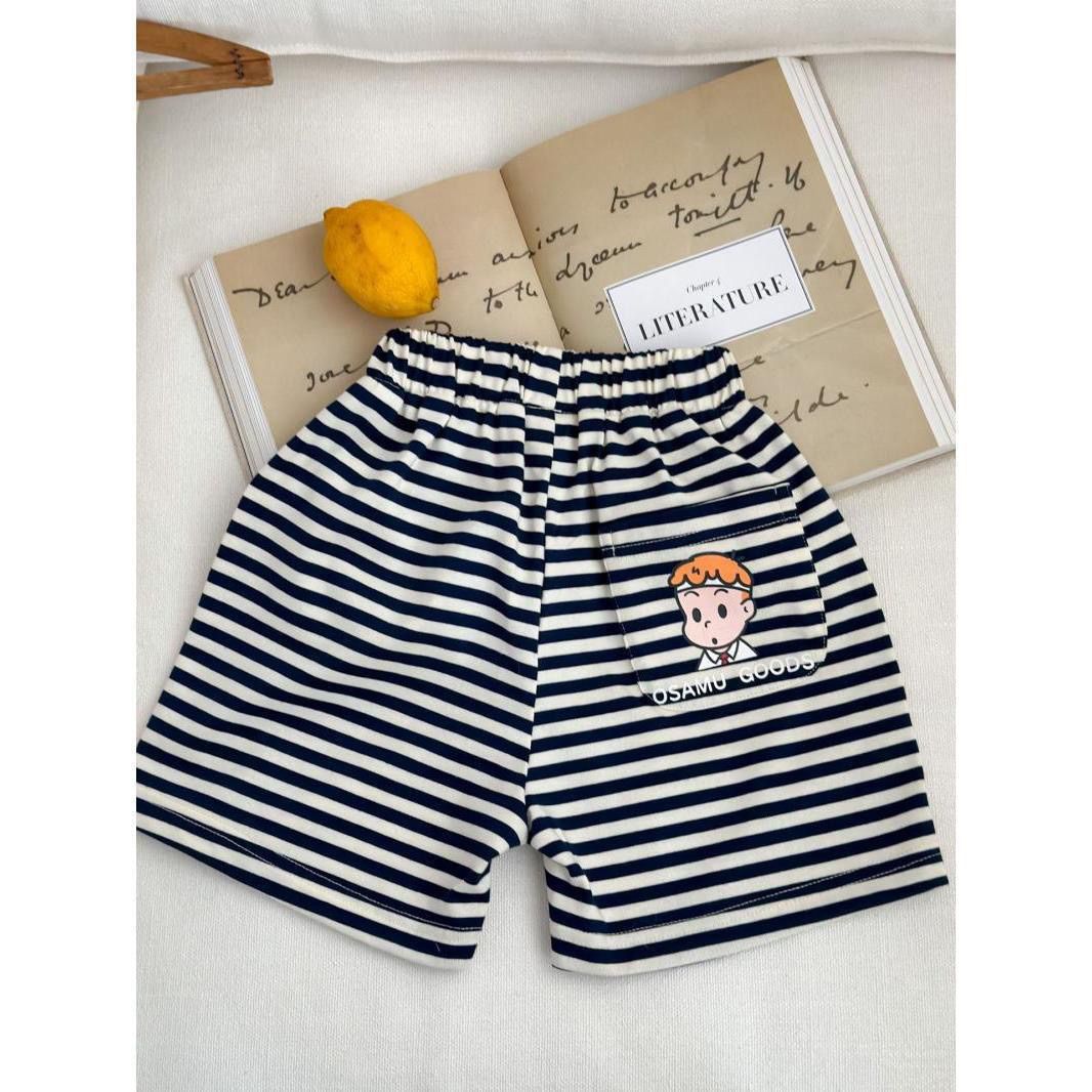 Children Cartoon Print Elastic Waist Shorts