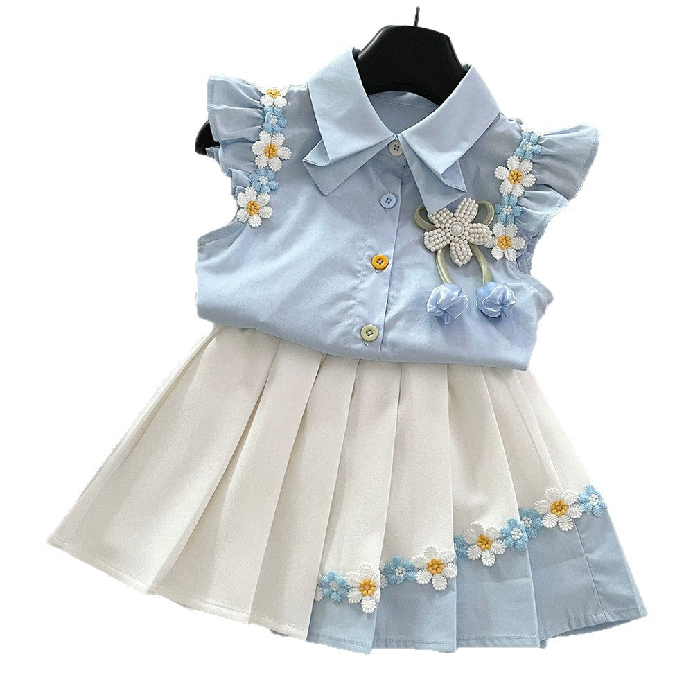Girl's shirt set - Two-piece set shirt and skirt